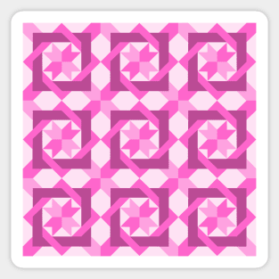 Pink Nancy's Fancy Patchwork Print Pattern Sticker